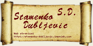 Stamenko Dubljević vizit kartica